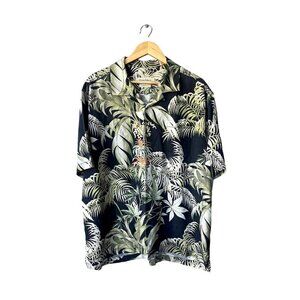 Tommy‎ Bahama Silk Tropical Hawaiian XL Short Sleeve Floral Button Down Shirt